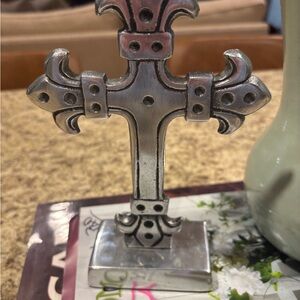 Decorative Silver Cross Accent